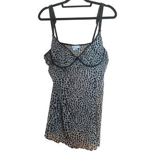 Cinema Exoile Seductive Wear Leopard Print Boudoir Underwire Slip Nighty Large